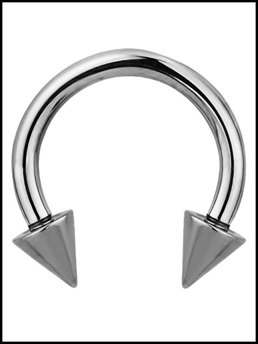 14g 10mm Titanium Double Spike Horseshoe Body Piercing Ring Septum Ear